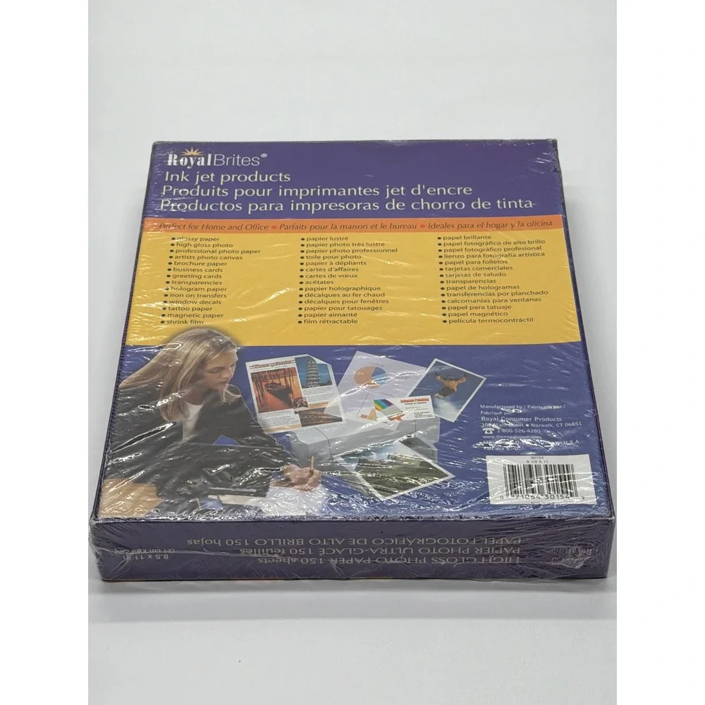 Royal Brites High Gloss Photo Paper 8.5x11 150 Sheets Inkjet 225gsm 30154 NEW